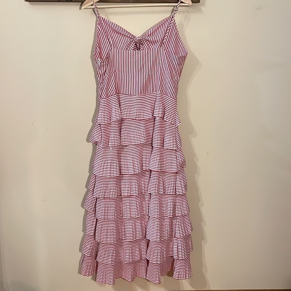 Chapter Stripes Tiered Ruffle Dress with Cut Out Size Medium - Picture 12 of 16